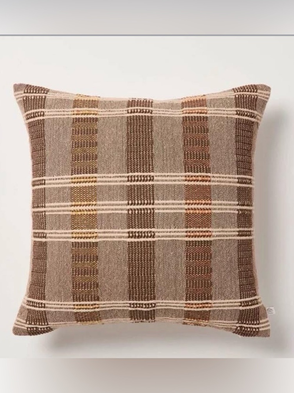 Hearth & Hand 18”x18” Brown Striped Throw Pillow - NWT
